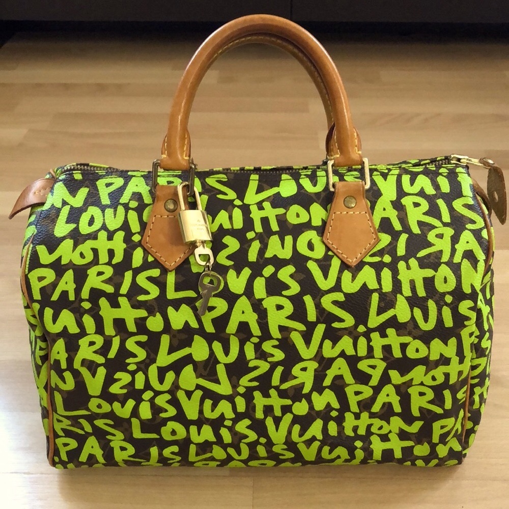 🌼🌼 GORGEOUS 🌼🌼 Louis Vuitton Stephen Sprouse Graffiti Speedy 30 neon gre…
